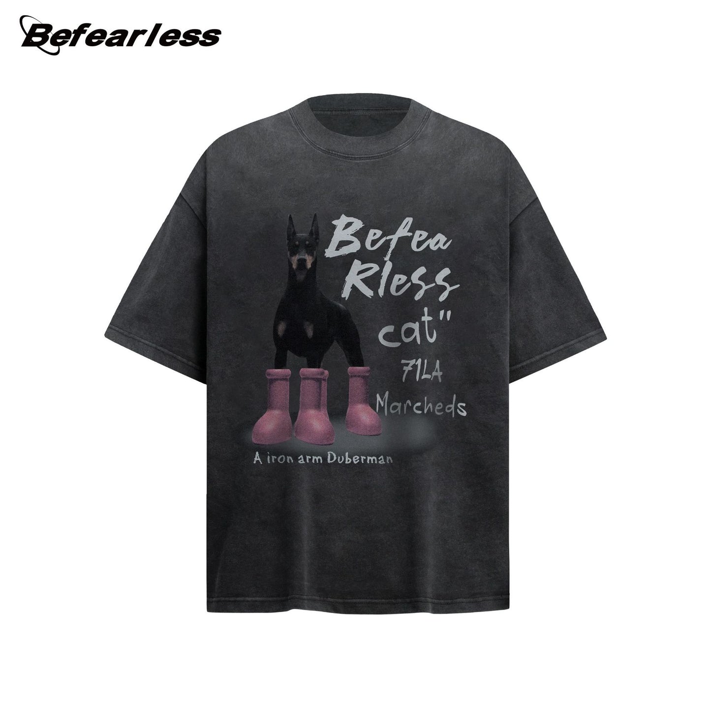Dog Graphic Letter Print Short Sleeve T-Shirt WN26224