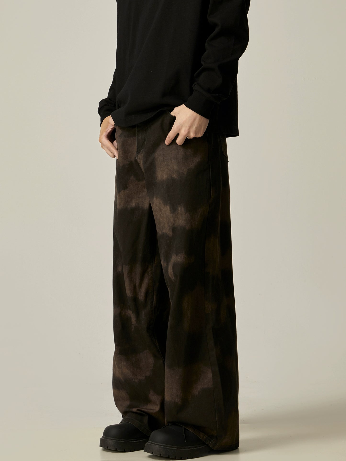 Washed Tie Dye Wide Leg Pants WN8977