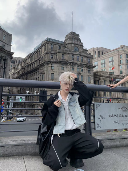 Denim Mix Damage Jacket WN19773