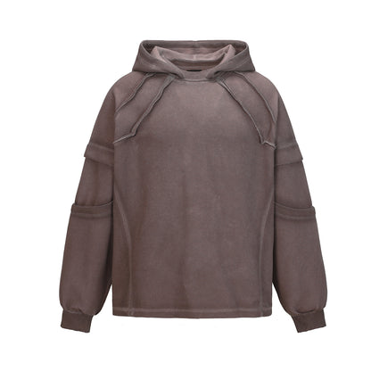 Heavyweight Washed Deconstructed Pullover Hoodie WN23059
