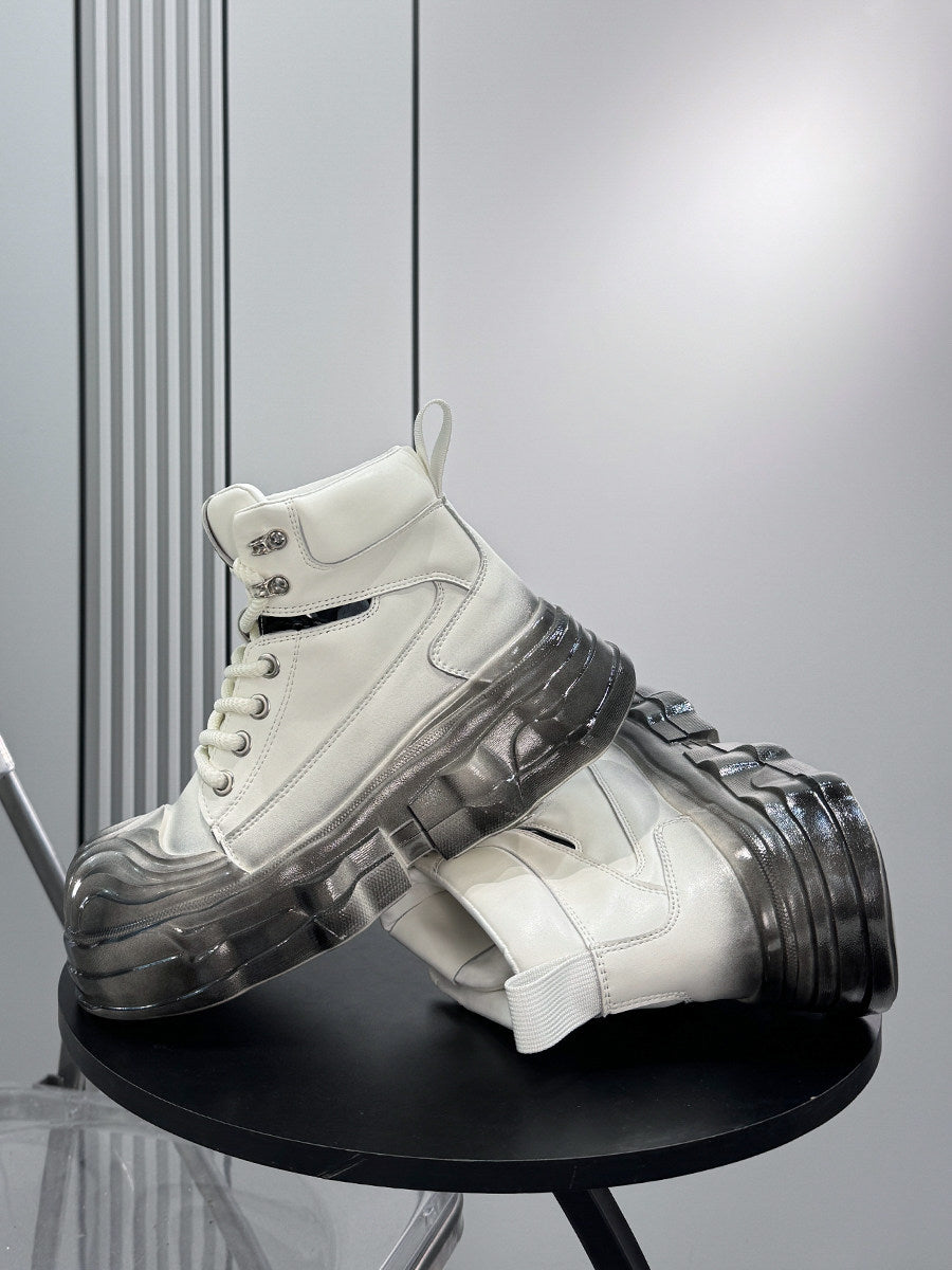 Metal Toe Lace Up Platform Short Boots WN24605