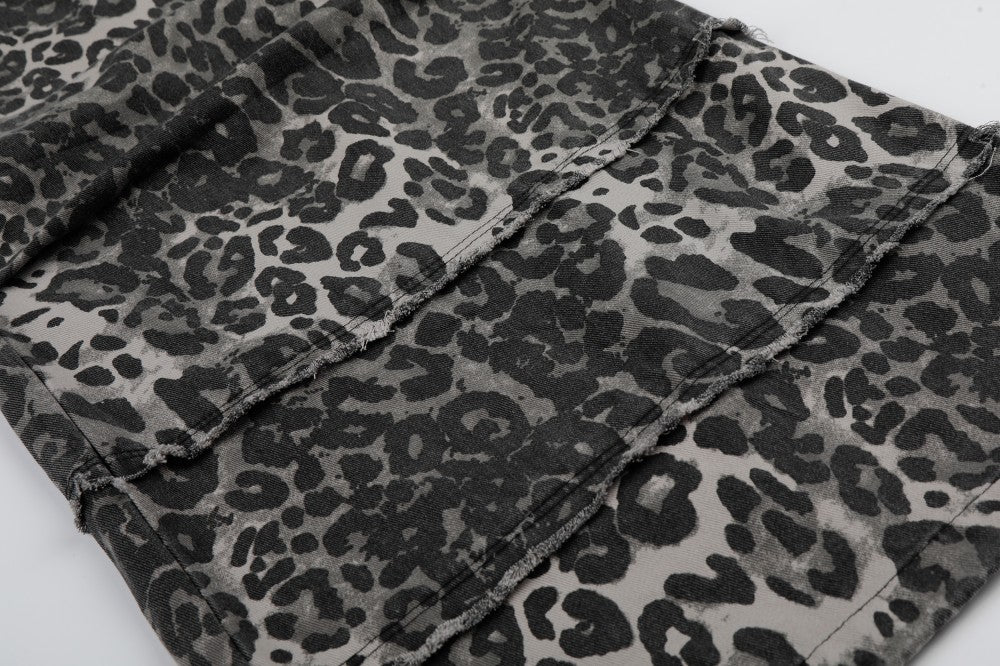 Leopard Graphic Wide Leg Pants WN28081