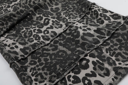 Leopard Graphic Wide Leg Pants WN28081