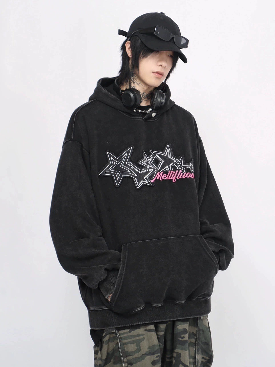 Embroidery Letters Heavyweight Hoodie WN8396