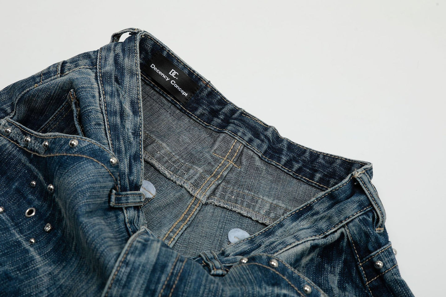 Washed Wide Leg Denim Jeans WN15513