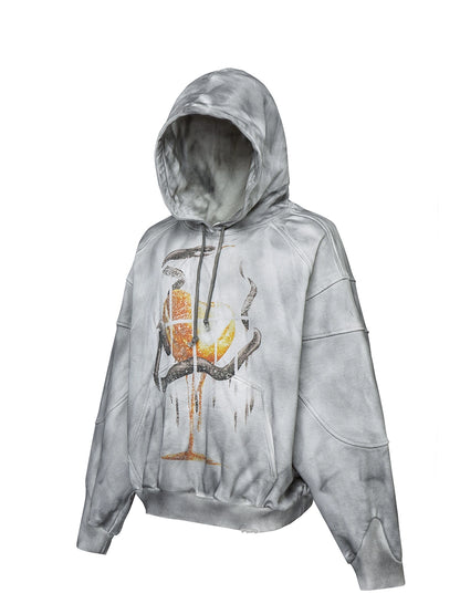 Heavyweight Print Terry Cloth Oversize Hoodie WN12194