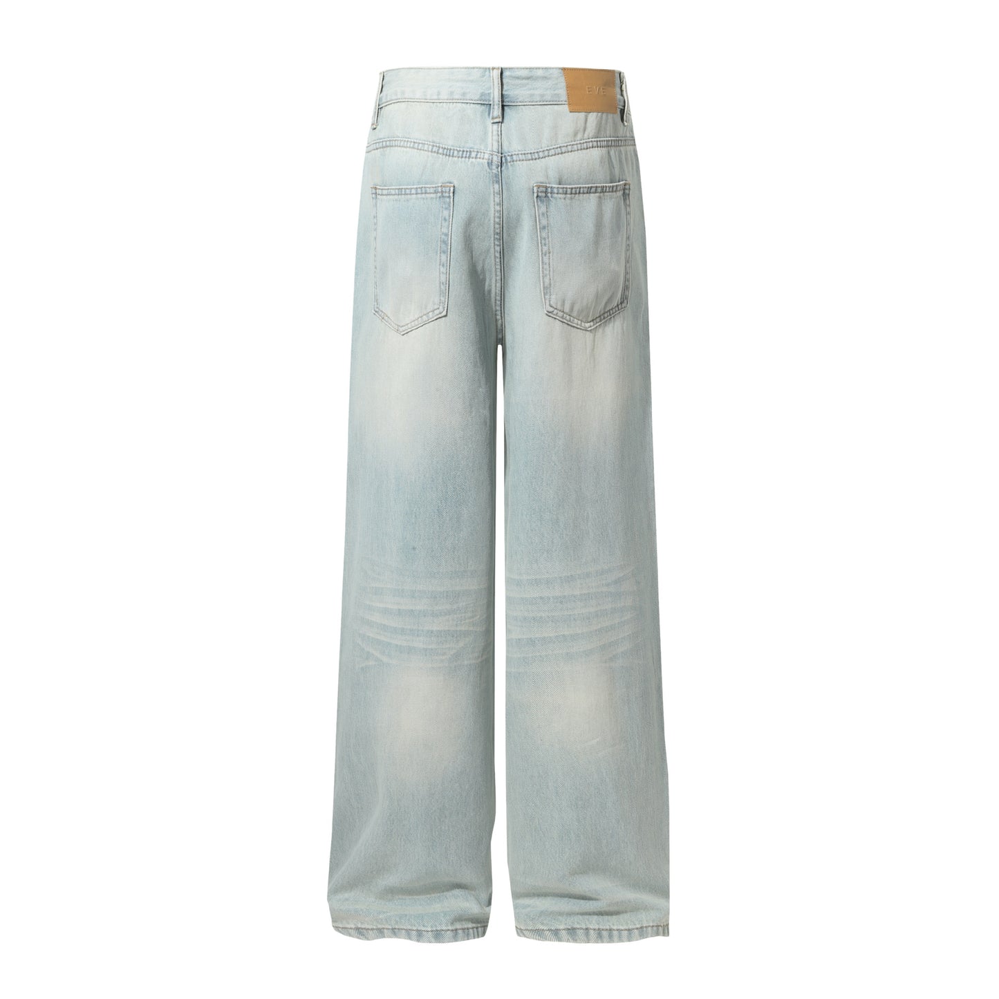 Washed Whisker Wide Leg Denim Jeans WN25873