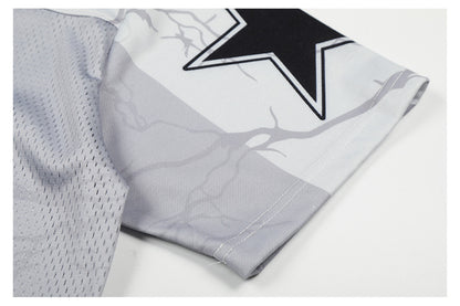 Sporty Portrait V-Neck Short Sleeve T-Shirt WN26490