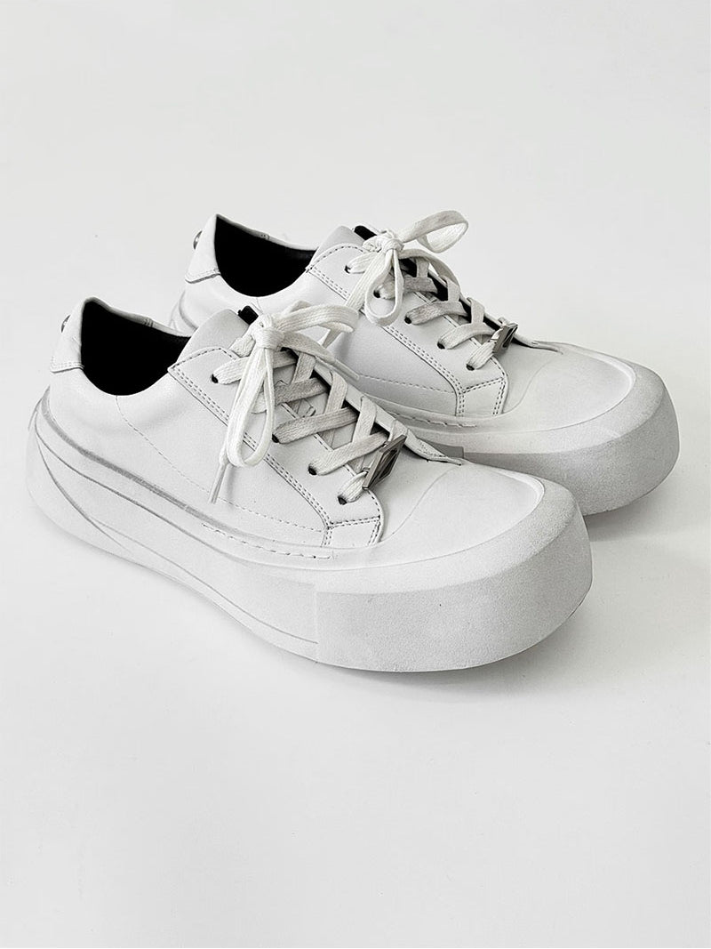 Canvas Round-Toe Derby-Inspired Flat Sneakers WN19121