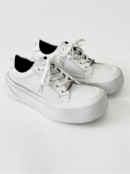 Canvas Round-Toe Derby-Inspired Flat Sneakers WN19121