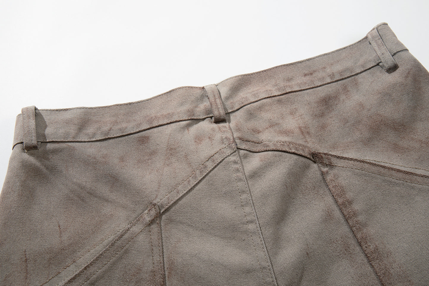 Washed Paint Studs Detail Wide Leg Pants WN25436