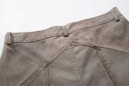 Washed Paint Studs Detail Wide Leg Pants WN25436