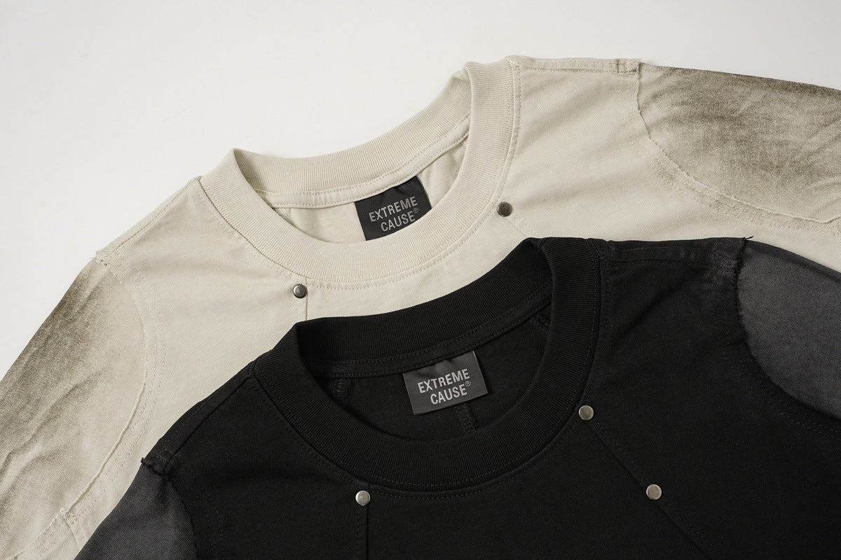 Studs Washed Short Sleeve T-Shirt WN25501
