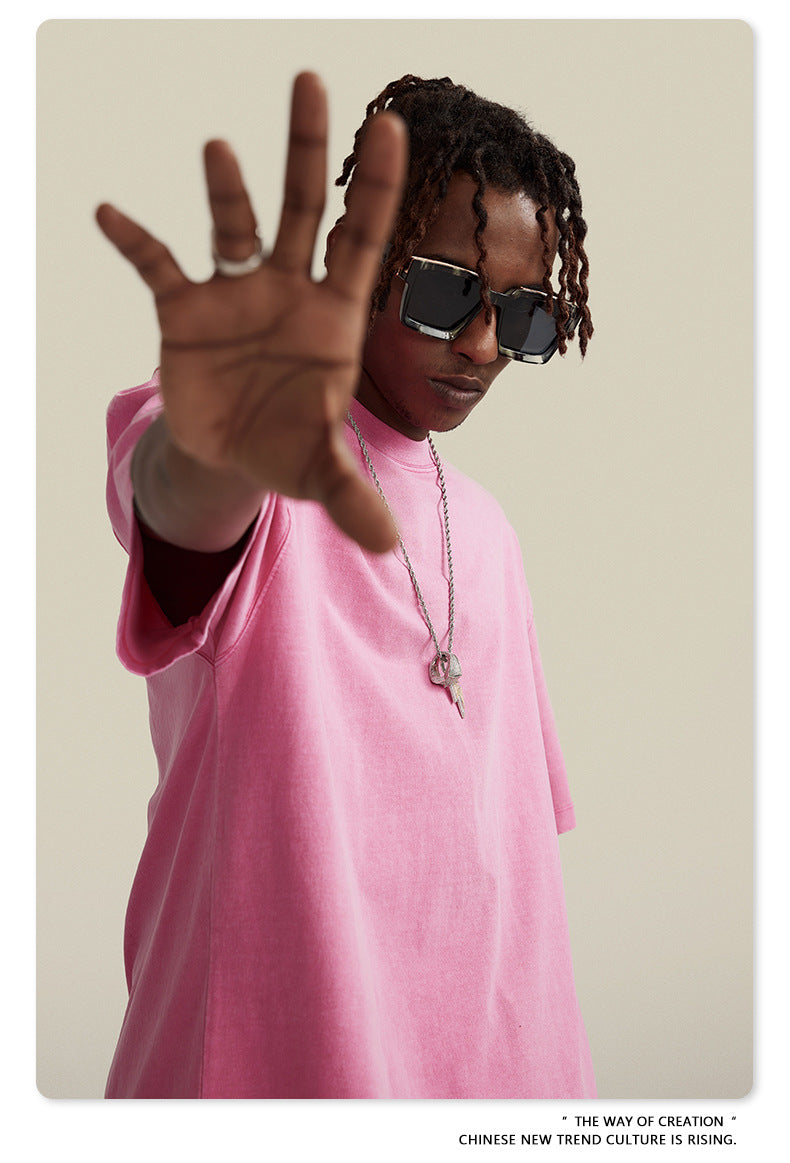 Washed Oversize Short-sleeve T-shirt WN6457