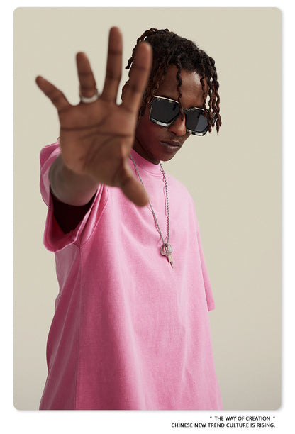 Washed Oversize Short-sleeve T-shirt WN6457