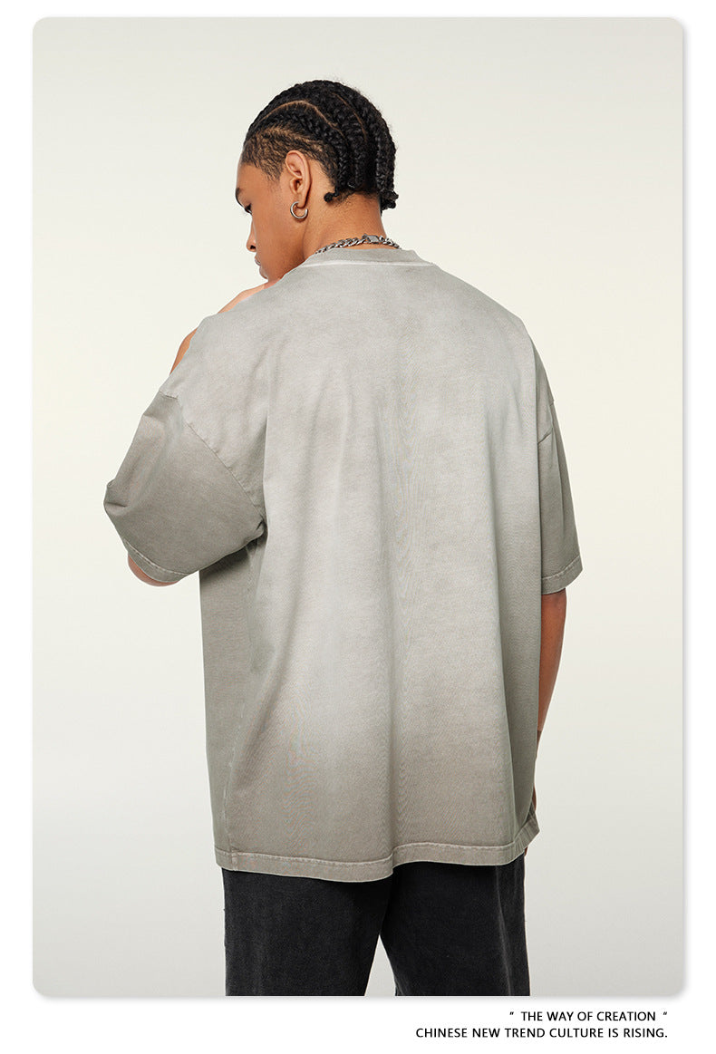 Washed Oversize Short-sleeve T-shirt WN6453