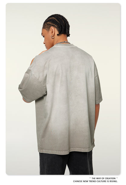 Washed Oversize Short-sleeve T-shirt WN6453