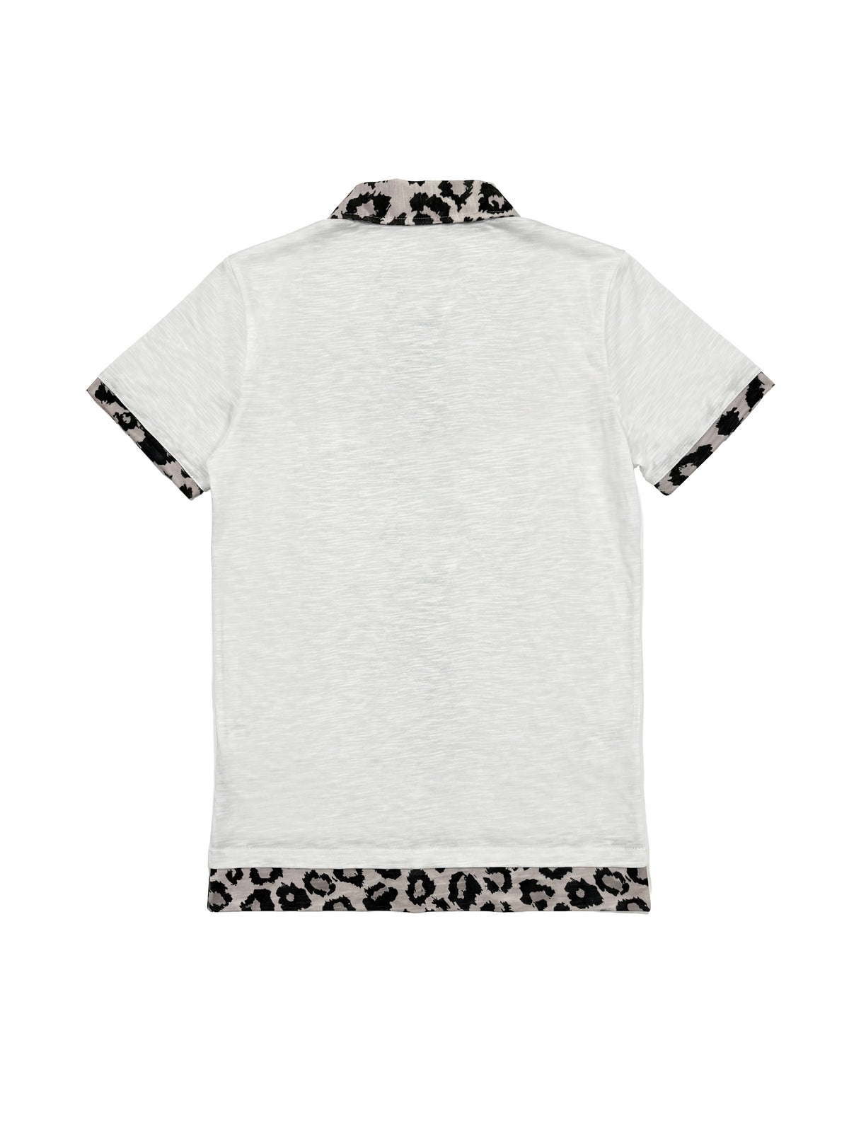 Leopard Trim Flag Graphic Print Short Sleeve Shirt WN27203