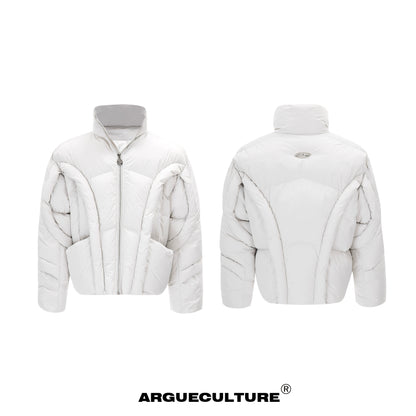 Deconstructed 3D High-Neck Oversize Puffer Jacket WN11621