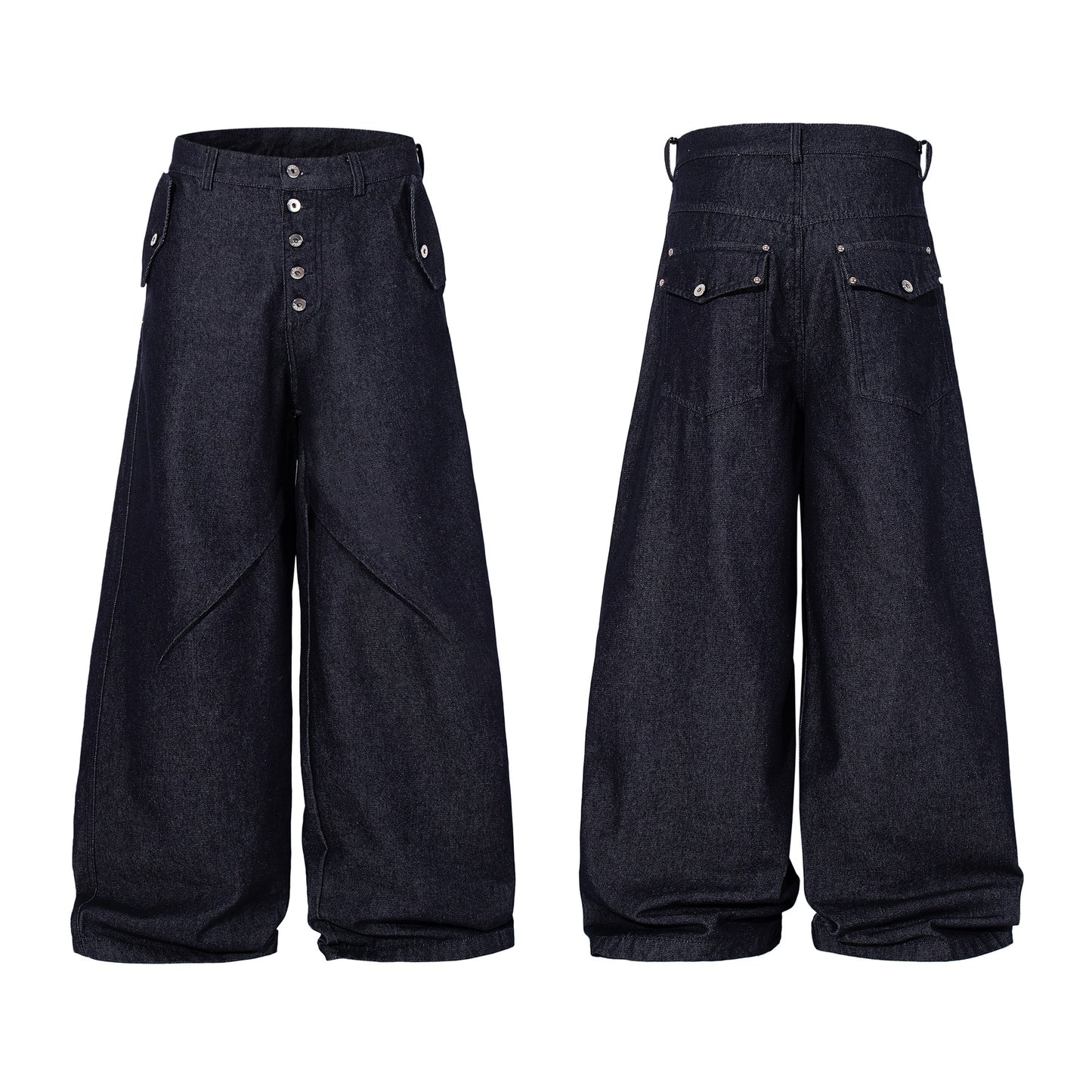 Raw Denim Deconstruction Wide Leg Denim Jeans WN26105