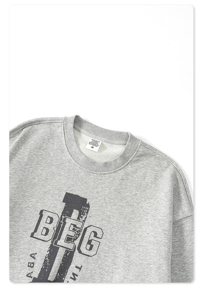 Print Oversize Crewneck Sweatshirt WN9949