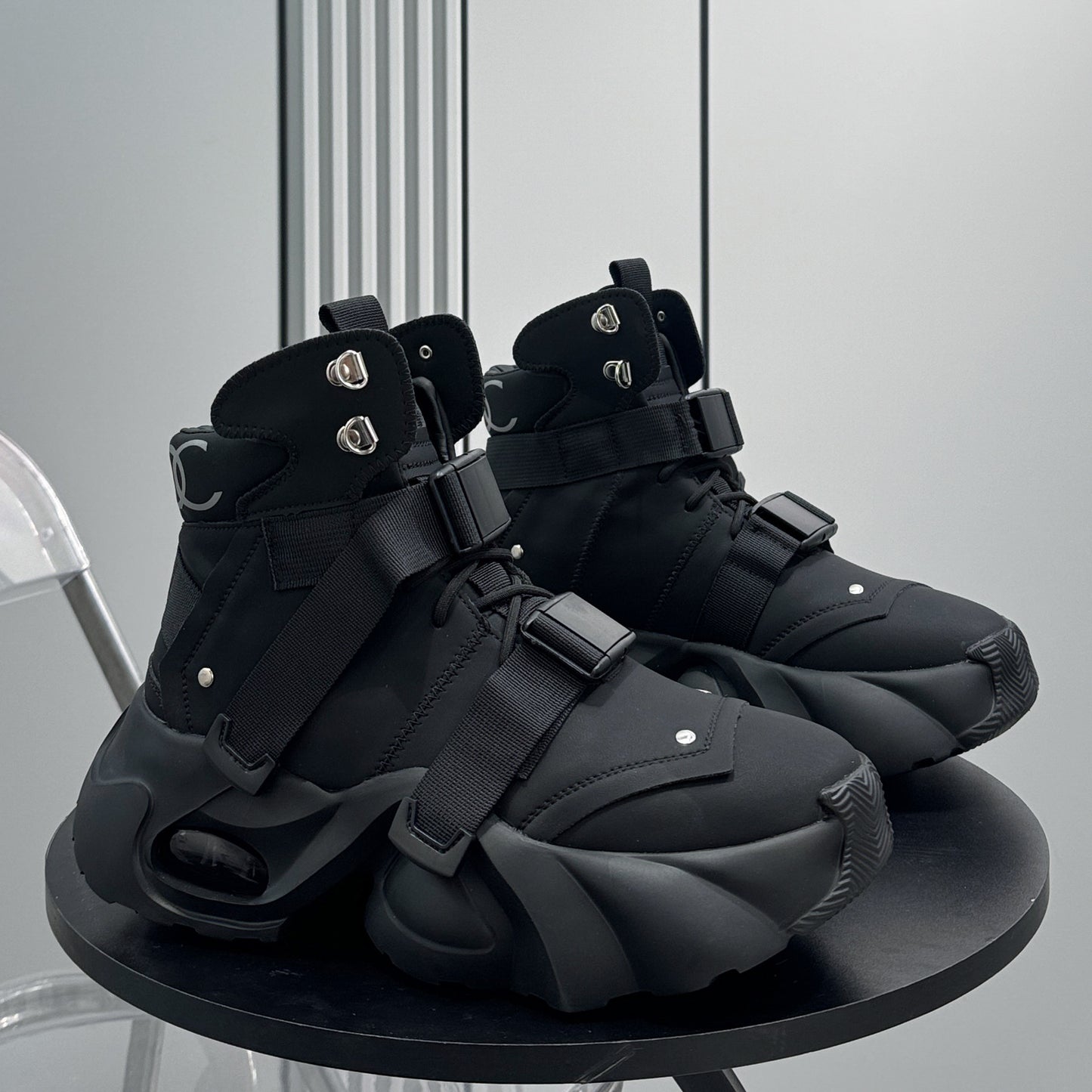 Strap Buckle Air Sole Chunky Sole Sneaker Boots WN24684