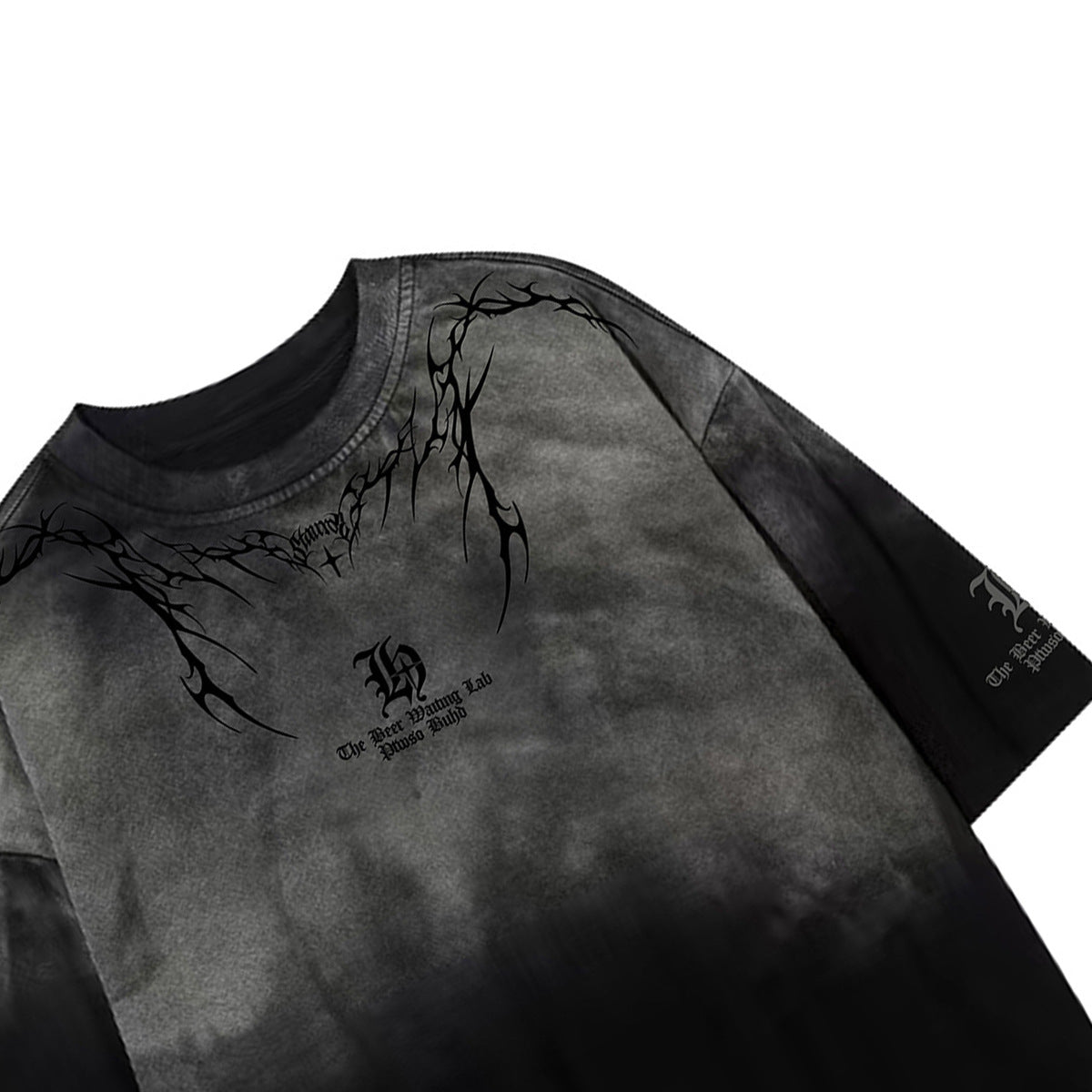 Gradient Thorn Print Short Sleeve T-Shirt WN25510