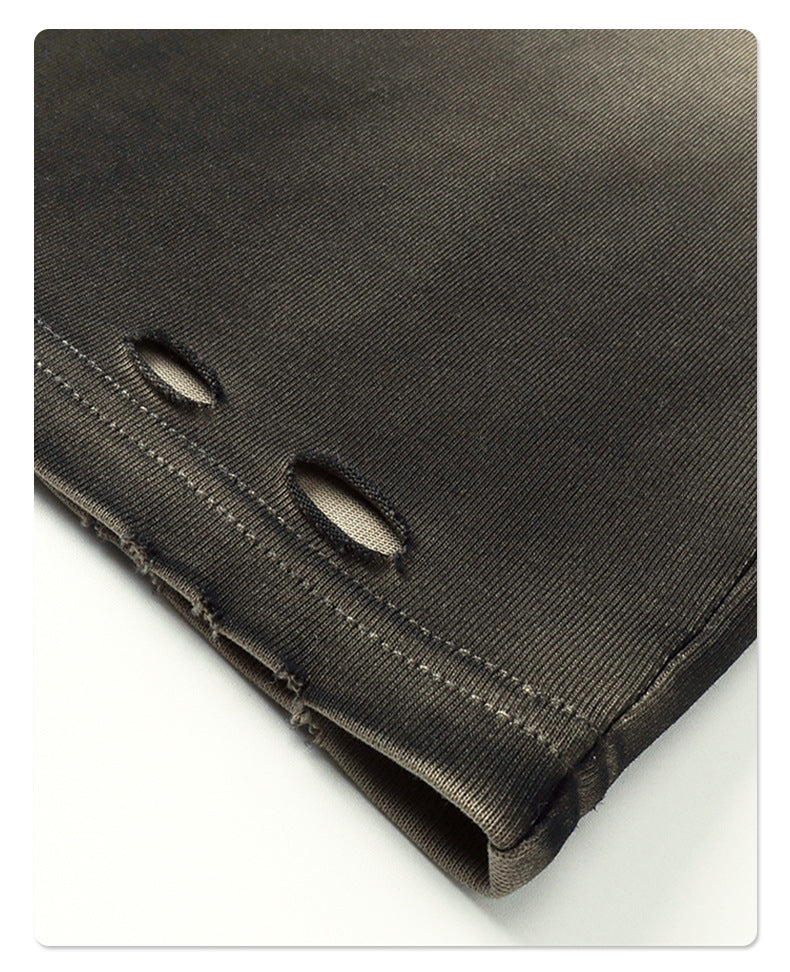 Spray Dye Washed Damage Short Sleeve T-Shirt WN16276