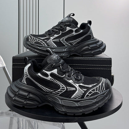 Mesh Panel Platform Chunky Sole Sneakers WN24700