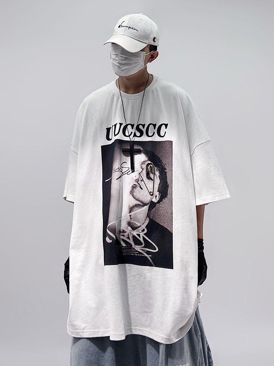 Graphic Print Oversize Short Sleeve T-Shirt WN24016