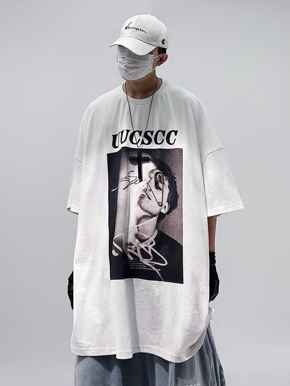 Graphic Print Oversize Short Sleeve T-Shirt WN24016