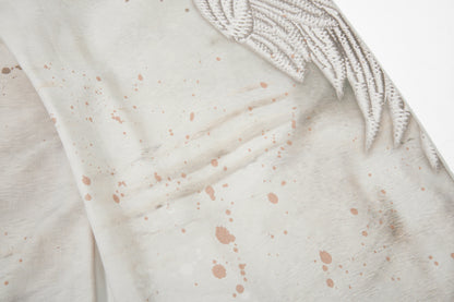 Studs Paint Wing Wide Leg Denim Jeans WN25752