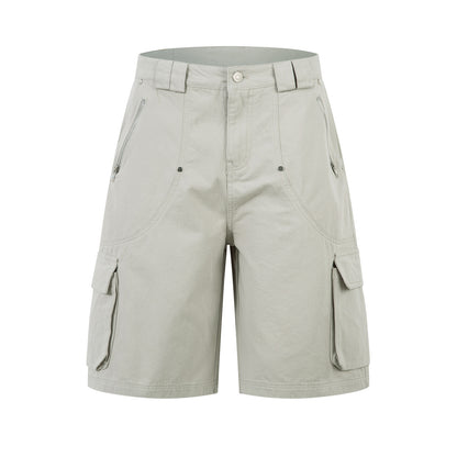 Multi-Pocket Wide Leg Cargo Half Pants WN26813