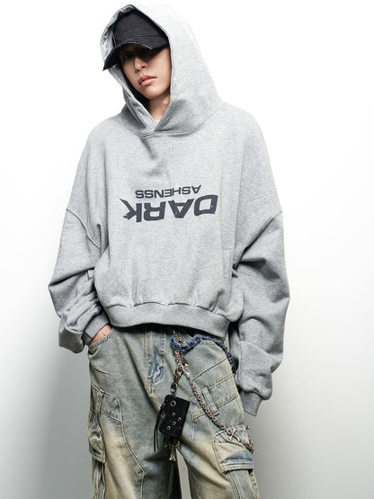 Inverted Letter Print Cropped Hoodie WN22962