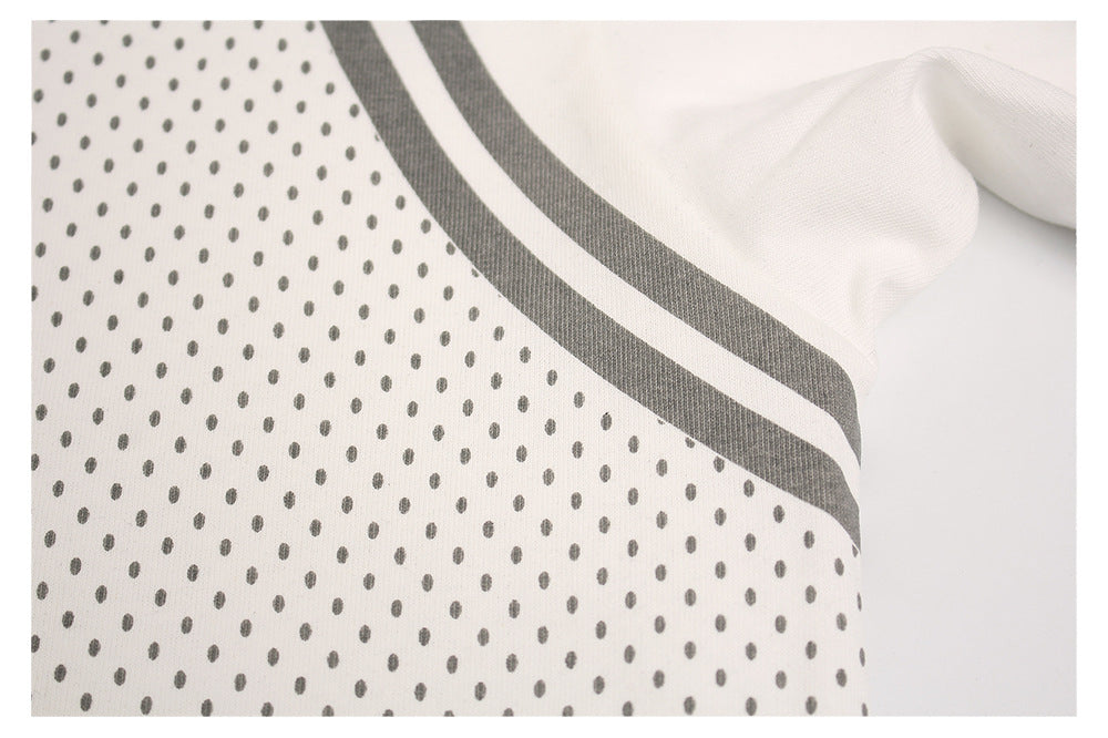 Fake Layered Mesh Number Print Short Sleeve T-Shirt WN26515