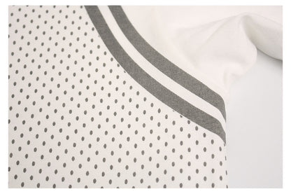 Fake Layered Mesh Number Print Short Sleeve T-Shirt WN26515