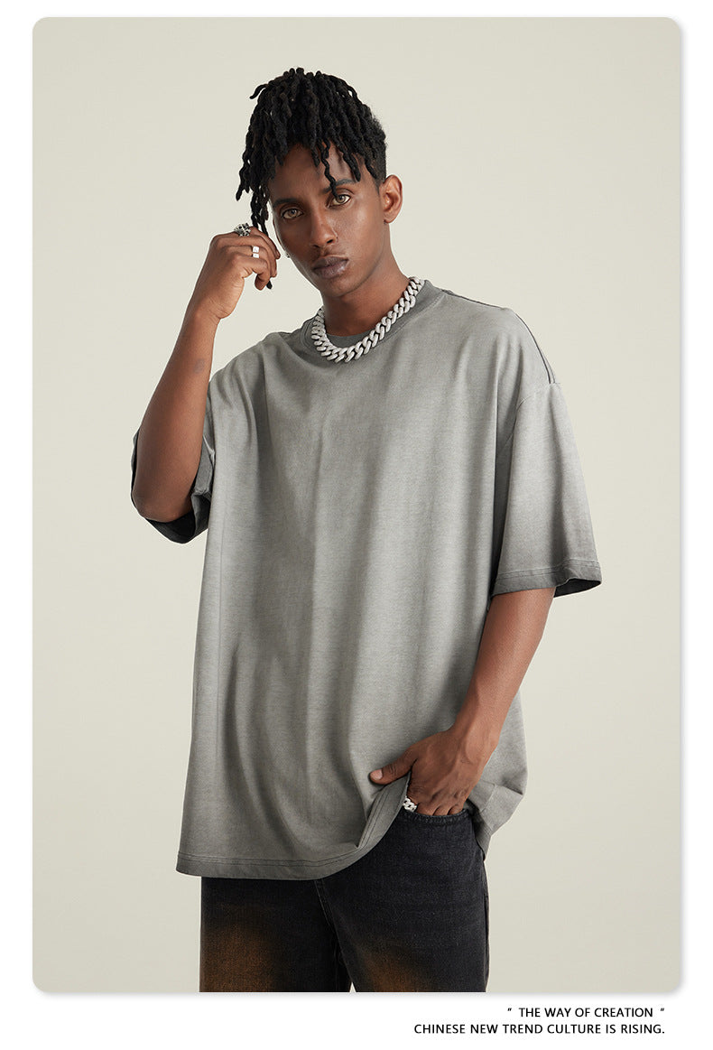 Washed Gradient Pure Cotton Sleeveless T-Shirt WN6075