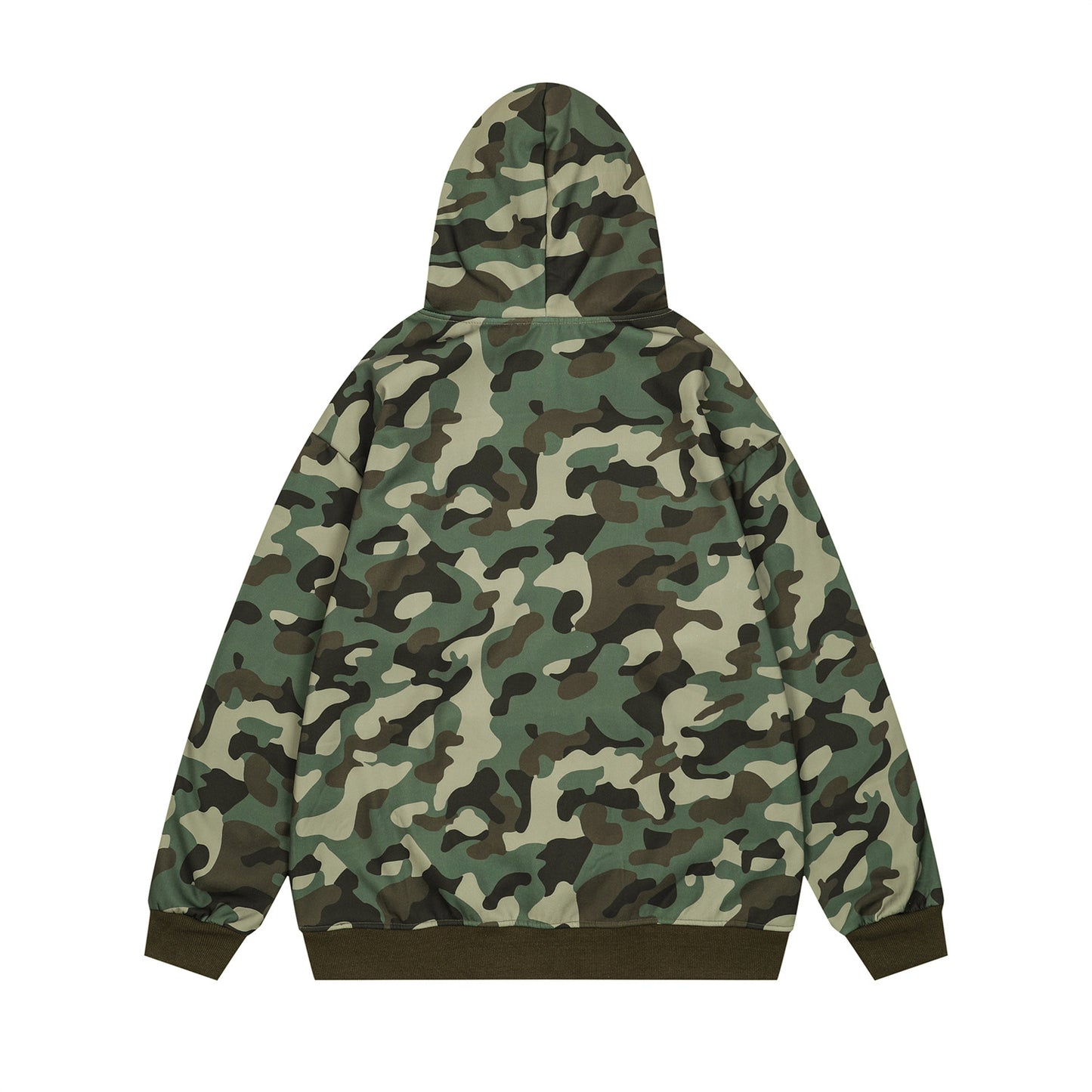Camouflage Letter Embroidery Oversize Hoodie WN11519