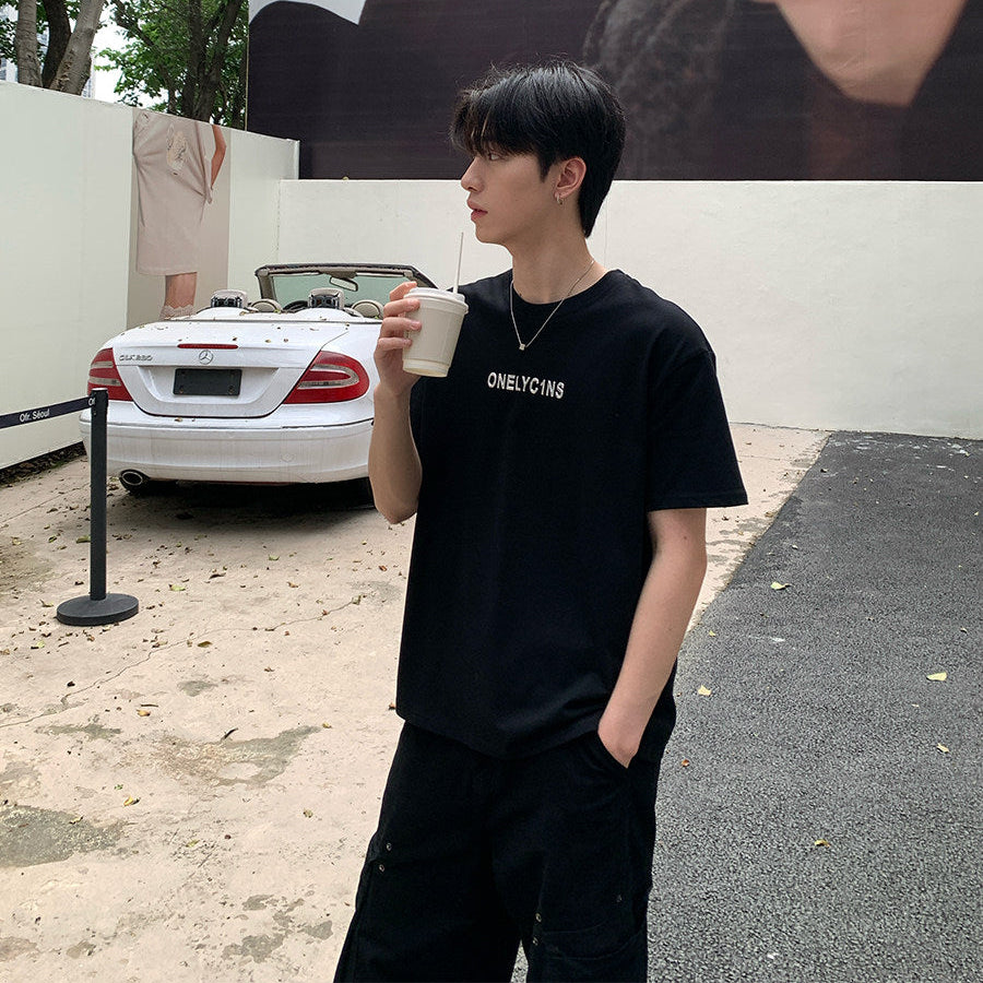 Letter Print Short Sleeve T-Shirt WN24939