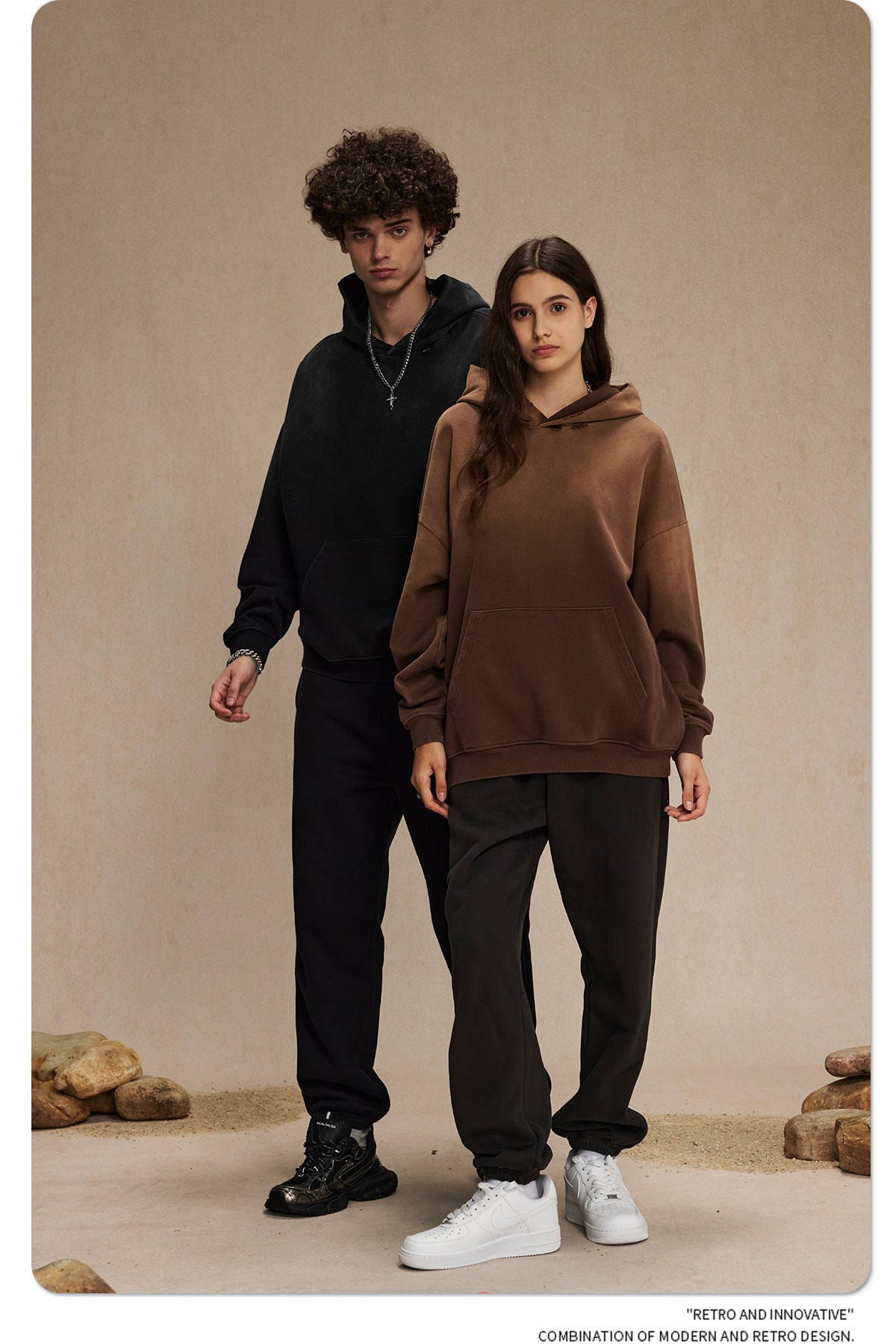 Oversize Damage Washed Hoodie WN9973