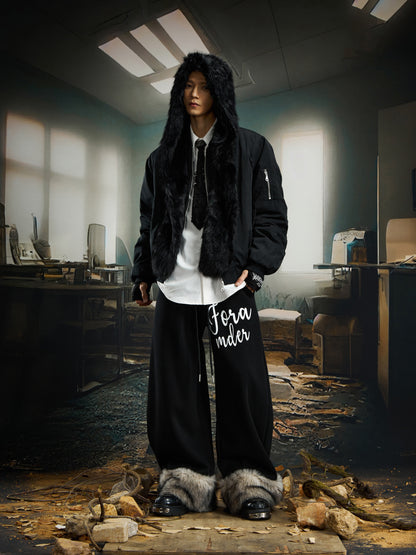 Detachable Fake Fur Hooded Short Padded Jacket WN22755