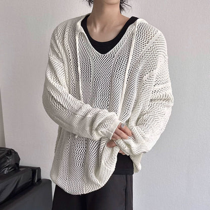 Oversize Hollow-Out Pullover Knit Sweater WN19357