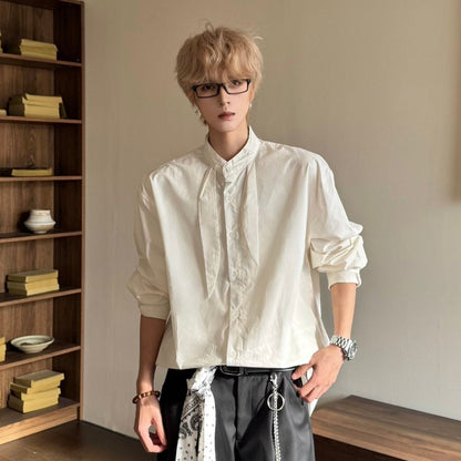 Elegant Scarf Detail Long Sleeve Shirt WN23162