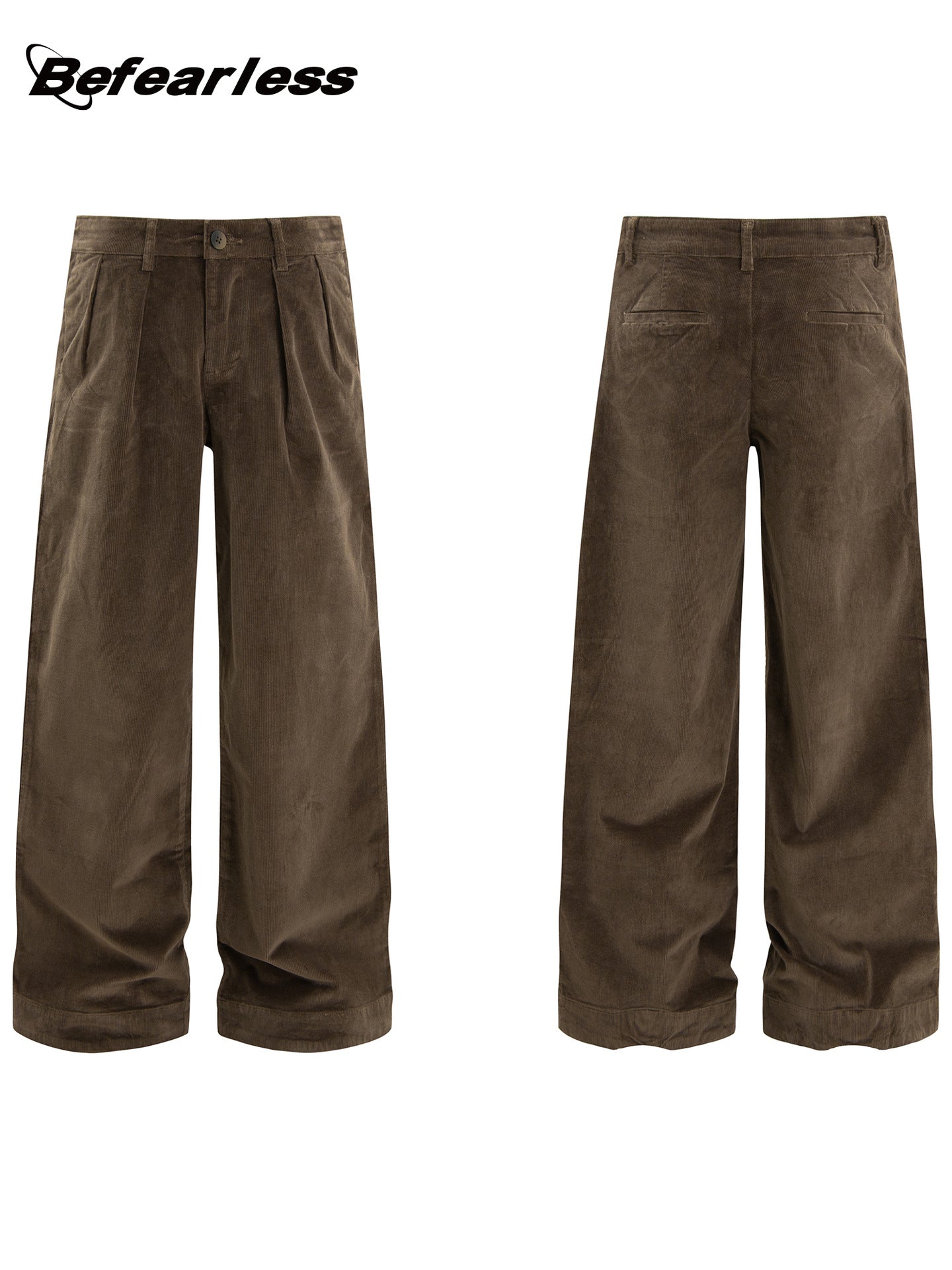 Washed Corduroy Pleats Wide Leg Pants WN26254