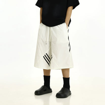 Striped Wide Leg Sporty Short Pants WN8266