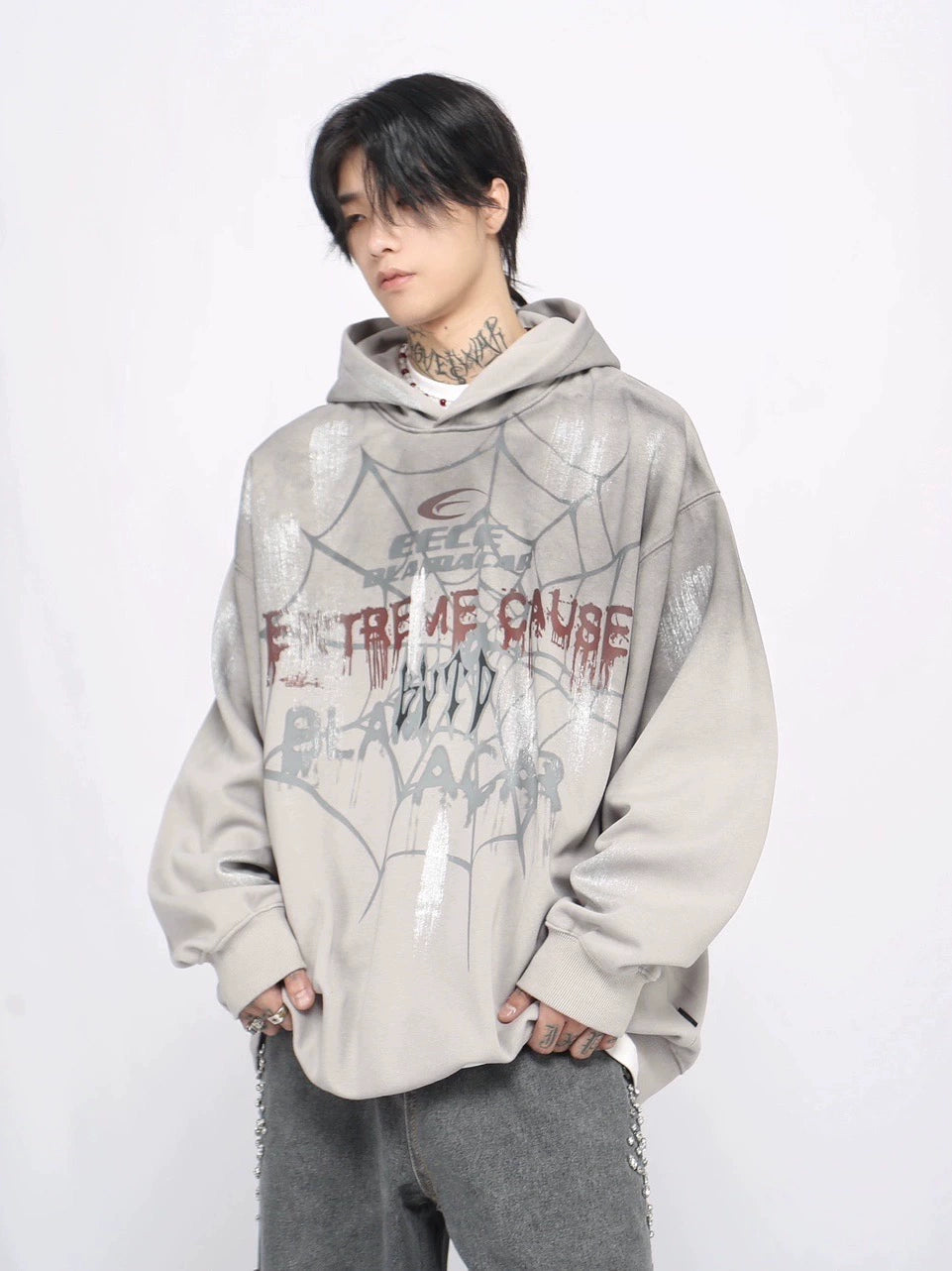 Oversize Print Hoodie WN8737