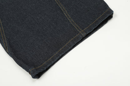 Patchwork Washed Wide-Leg Denim Jeans WN11293