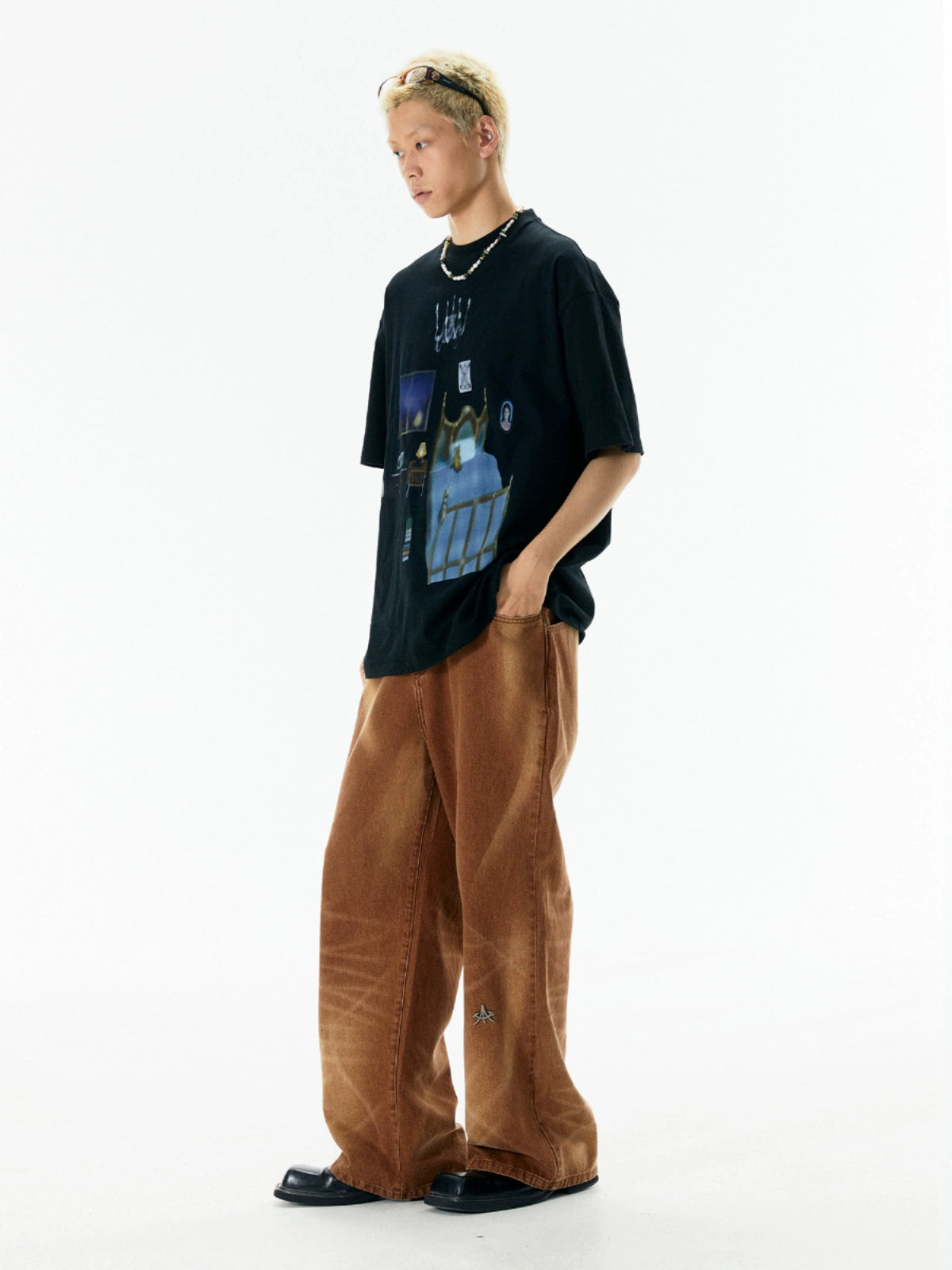 Wash Wide Leg Denim Jeans WN19027