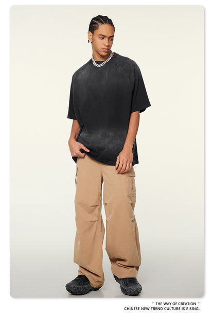 Washed Gradient Raglan Sleeve T-Shirt WN6065