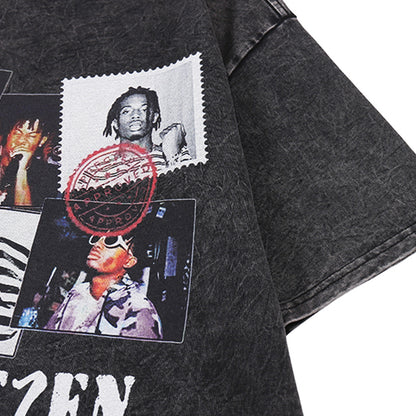 Portrait Design Washed Oversize Short Sleeve T-Shirt WN18591